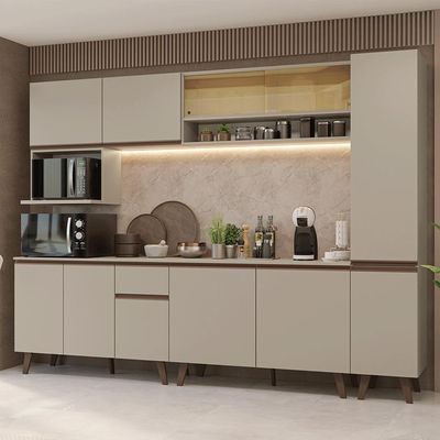 Armário De Cozinha Completa 280 Cm Crema Nice Madesa 03