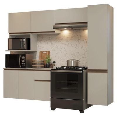 Armário De Cozinha Completa 240 Cm Suspensa Crema Nice Madesa 09