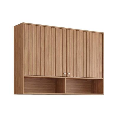 Armário Aéreo p/ Cozinha Divina c/2 Portas Ripadas 120 cm Freijo - MGM