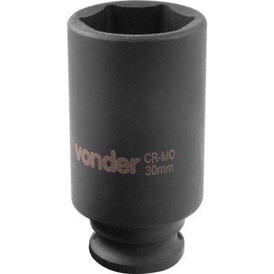 Soquete Sextavado Impacto Longo 1-2" 30mm Aço Cromo Vonder