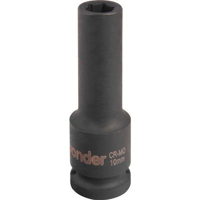 Soquete Sextavado Impacto Longo 1-2 10mm Aço Cromo Vonder