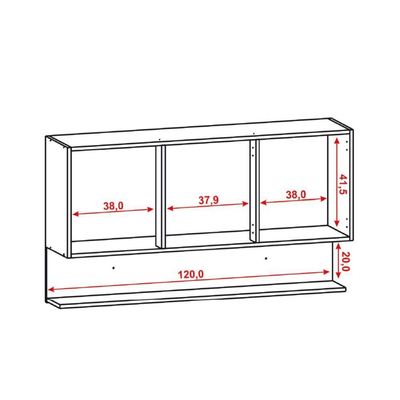 Armário Aéreo de Cozinha 3 Portas com Nicho Line Kits Paraná
