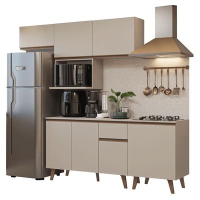 Armário De Cozinha Completa 240 Cm Crema Nice Madesa 06