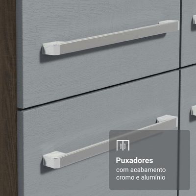 Armário De Cozinha Compacta 137 Cm Rustic-cinza Emilly Madesa 012