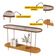 Aparador Buffet Bancada Alamanda Sala Com Espelho E Pés Metal Castanho Nature Bronze