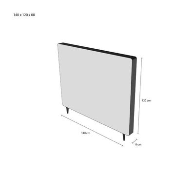 Cabeceira Piave Veluto Bege Casal (8x140x120) - Ortobom