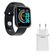 Kit 1 Smartwatch D20 Preto Esportivo + 1 Base De Carregador