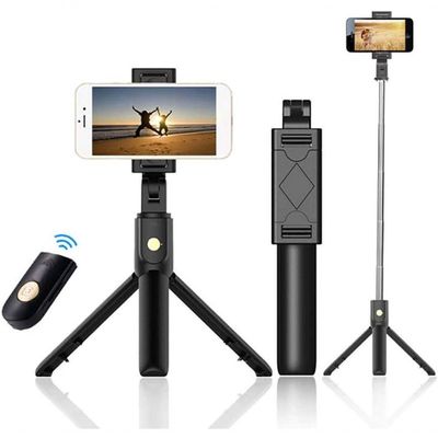 Bastão Pau De Selfie Com Controle Remoto Via Bluetooth K07