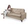 Sofá Cama Yara 3 Lugares Reclinável 2,08m Suede Bege Bege
