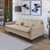 Sofá Cama Yara 3 Lugares Reclinável 2,08m Suede Bege Bege