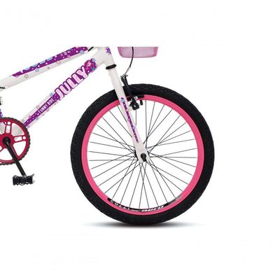 Bicicleta Jully Aro 20 Aero 36 Raias, Freios V-brake Dianteiro E Traseiro, Suporte De Guidão Down Hill E Cestinha