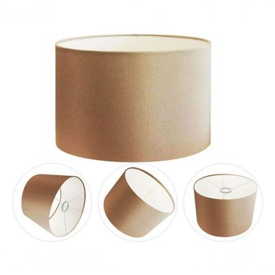 Cúpula Abajur E Luminária Cilíndrica Vivare Cp-7019 ø40x30cm - Bocal Nacional Palha