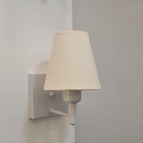Arandela Quadrada Md-2034 Branco Cúpula Em Tecido Cone Algodão Crú - Bivolt