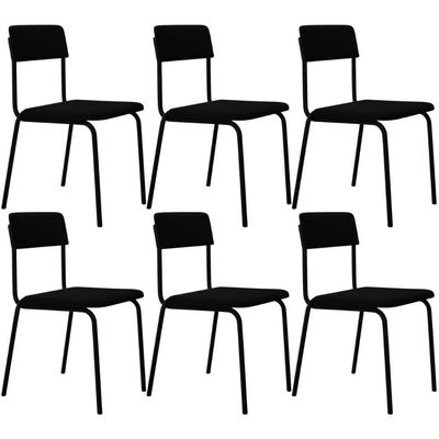 Kit 06 Cadeiras Estofada Para Sala De Jantar Sense Preto C01 Linho Preto - Lyam Decor
