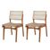 Conjunto Com 2 Cadeiras Madeira Eva Premium Veludo Bege Imbuia Natural