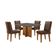 Conjunto Mesa Olímpia Em Mdf Com 4 Cadeiras Liz Moderna Veludo Marrom Grafite Imbuia