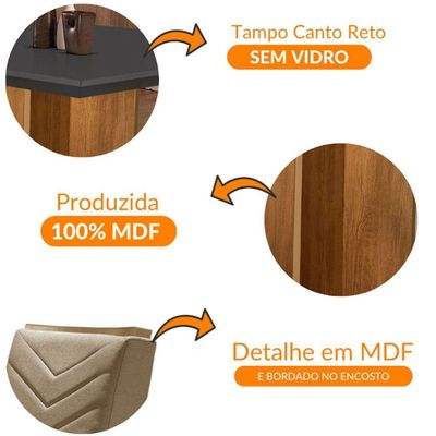Conjunto Mesa Olímpia Em Mdf Com 4 Cadeiras Liz Moderna Veludo Grafite Imbuia