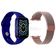Kit 1 Relógio Smartwatch W46 S Azul + 1 Pulseira Aço Rosa