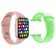 Kit 1 Smartwatch Iwo9 Lite Rosa + 1 Pulseira Extra Verde