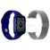 Kit 1 Smartwatch W46 S Azul + 1 Pulseira Extra Prata