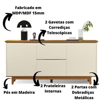 Aparador Buffet Flow - 2 Portas Em Mdf-mdp - Ej Móveis