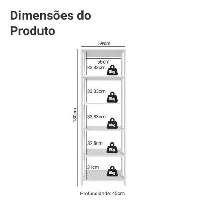 Estante Armário Multiuso Para Lavanderia 59cm Madesa Branco
