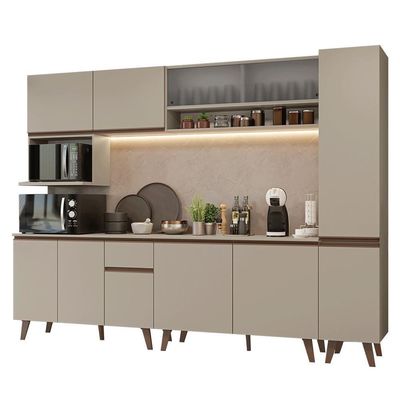 Armário De Cozinha Completa 280 Cm Crema Nice Madesa 02