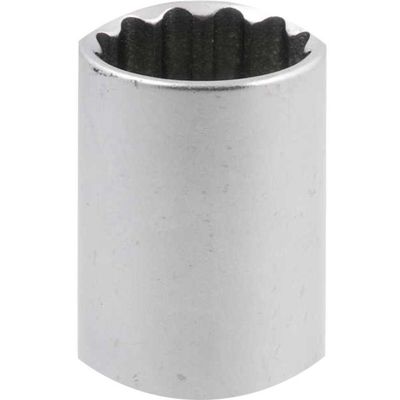 Soquete Estriado Encaixe 1-2" 24mm Longo Aço Cromo Vanádio Vonder 76mm Cromado Fosco
