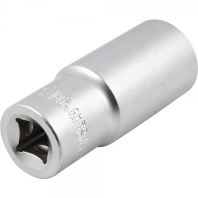 Soquete Estriado Encaixe 1-2" 24mm Longo Aço Cromo Vanádio Vonder 76mm Cromado Fosco