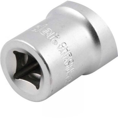 Soquete Estriado Encaixe 1-2" 24mm Longo Aço Cromo Vanádio Vonder 76mm Cromado Fosco
