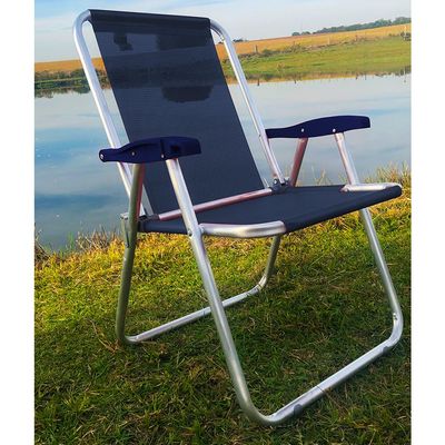 Kit 2 Cadeira Praia Max Alumínio Oversize Reforçada Até 140kg Zaka