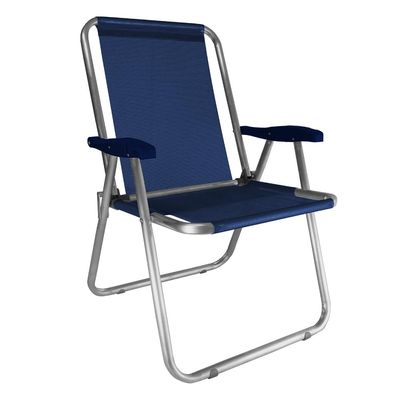 Kit 2 Cadeira Praia Max Alumínio Oversize Reforçada Até 140kg Zaka