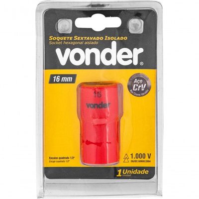 Soquete Isolado Sextavado Encaixe 1-2'' 16mm Iec60900 Vonder