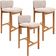 Kit 03 Banquetas Alta Para Cozinha Sala de Jantar Bar Dara L02 Suede Bege - Lyam Decor