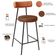 Kit 02 Banquetas Baixa Cozinha Sala Jantar Bancada Milão L02 Couríssimo Camel Marrom - Lyam Decor