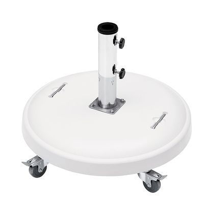 Base para Ombrellone Redonda em Concreto com Rodas 50kg Branca Único