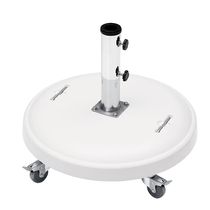 Base para Ombrellone Redonda em Concreto com Rodas 50kg Branca