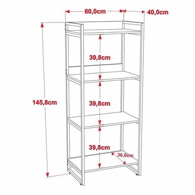 Estante Livreiro Multiuso Industrial 4 Prateleiras Snow