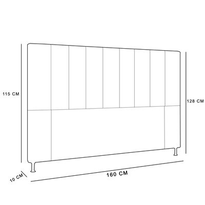 Cabeceira Casal Queen Cama Box 160cm para Quarto Malibu Suede Grafite M11 - D'Rossi