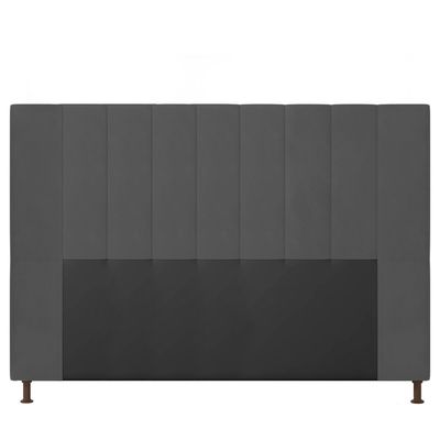 Cabeceira Casal Queen Cama Box 160cm para Quarto Malibu Suede Grafite M11 - D'Rossi