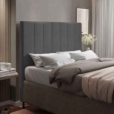 Cabeceira Casal Queen Cama Box 160cm para Quarto Malibu Suede Grafite M11 - D'Rossi
