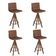 Kit 4 Banquetas Gourmet Giratoria Julia-Assento Marrom