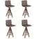 Kit 4 Banquetas Gourmet Giratoria Julia-Assento Marrom