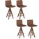 Kit 4 Banquetas Gourmet Giratoria Julia-Assento Marrom