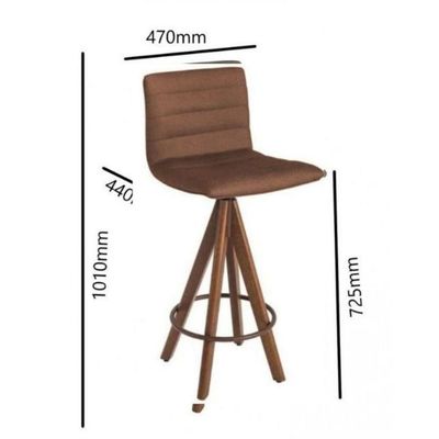 Kit 4 Banquetas Gourmet Giratoria Julia-Assento Marrom