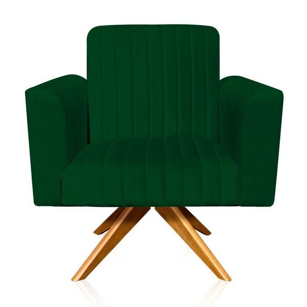 Poltrona Giratória Viena Gomada Base Madeira Ma30 Cor Verde Poltrona Giratória Viena Gomada Base Madeira Ma30 Cor Verde