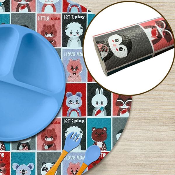 10 Jogo Americano Redondo Infantil Pets Impermeável Pvc