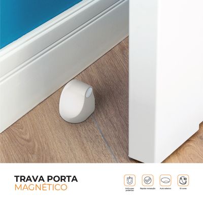 Prendedor Fixador Trava Porta Magnetico Adesivo Comfort Door Marrom