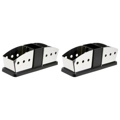 Kit 2 Suportes Porta Sachês Açúcar Adoçante Colherinha Aço I