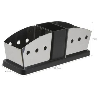Kit 2 Suportes Porta Sachês Açúcar Adoçante Colherinha Aço I